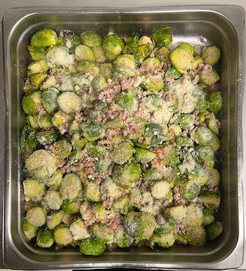 Brussels sprouts with Bacon and Parmesan Cheese