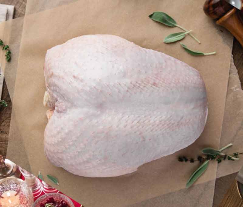 Bone-in Turkey Breast Skin-On (Fresh) (Uncooked)